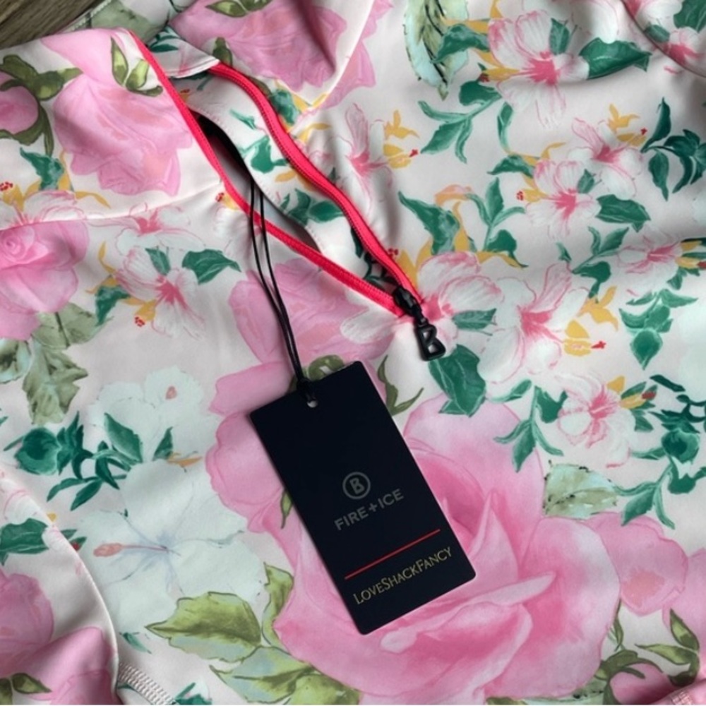 Bogner x LoveShackFancy Rare Light Floral Quarter Zip…size L + XL + XXL…NWT - Picture 4 of 4